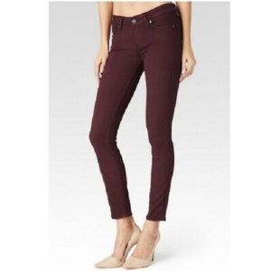 Paige Denim Verdugo Ankle in Burgundy. NWOT. Sz 24